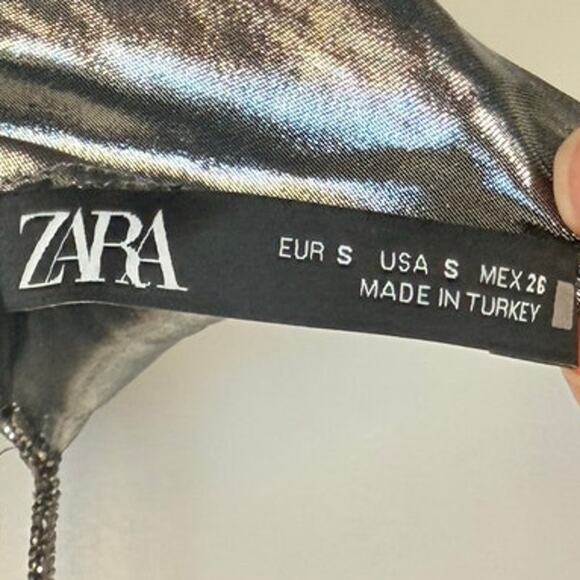 Zara FW23 Metallic Rhinestone Strappy Halter Dress Blogger Fav New Year Wedding - Picture 8 of 8